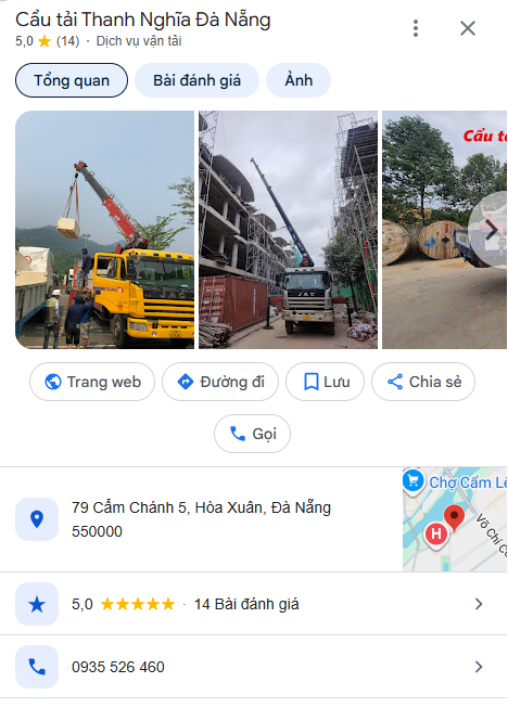 Đánh giá Google Map Cẩu Tải Thanh Nghĩa